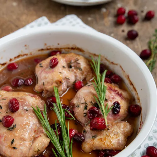 Kip met cranberry's, tijm en rozemarijn