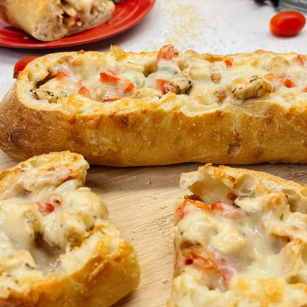 Gevulde stokbrood met kip