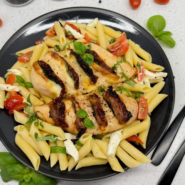 Kip caprese met penne