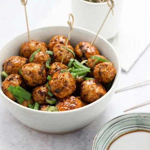 Kip gehaktballetjes met teriyaki saus