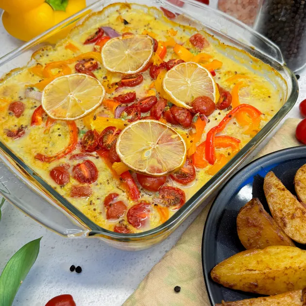 Ovenschotel met kip en paprika