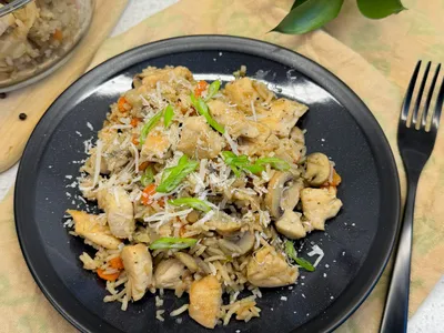 Risotto met kip en wintergroenten