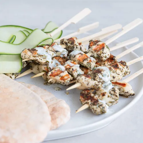 Kip souvlaki met yoghurt dille saus