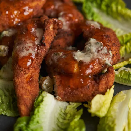 Chicken tenders met gorgonzola en marmalade