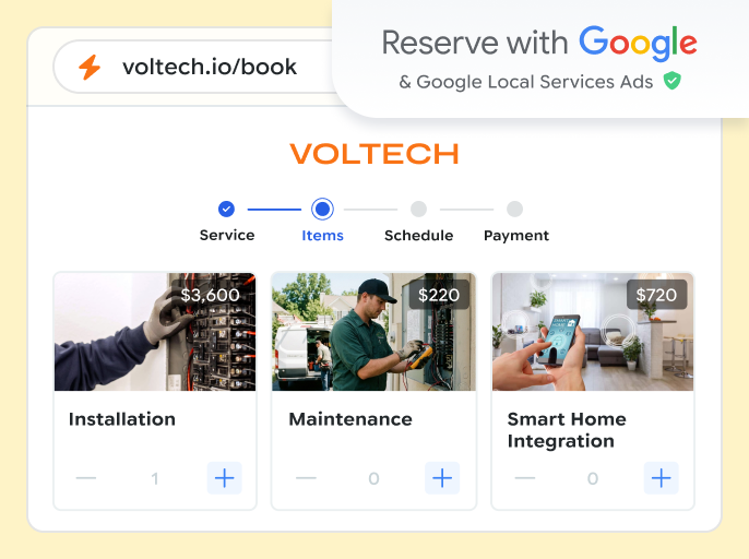 Workiz online booking widget for scheduling electrical jobs
