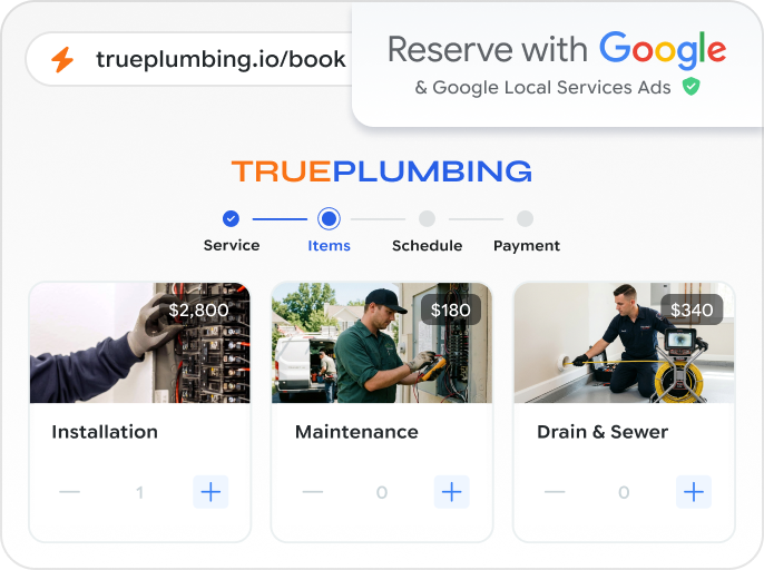 Workiz online booking widget for scheduling plumbing jobs