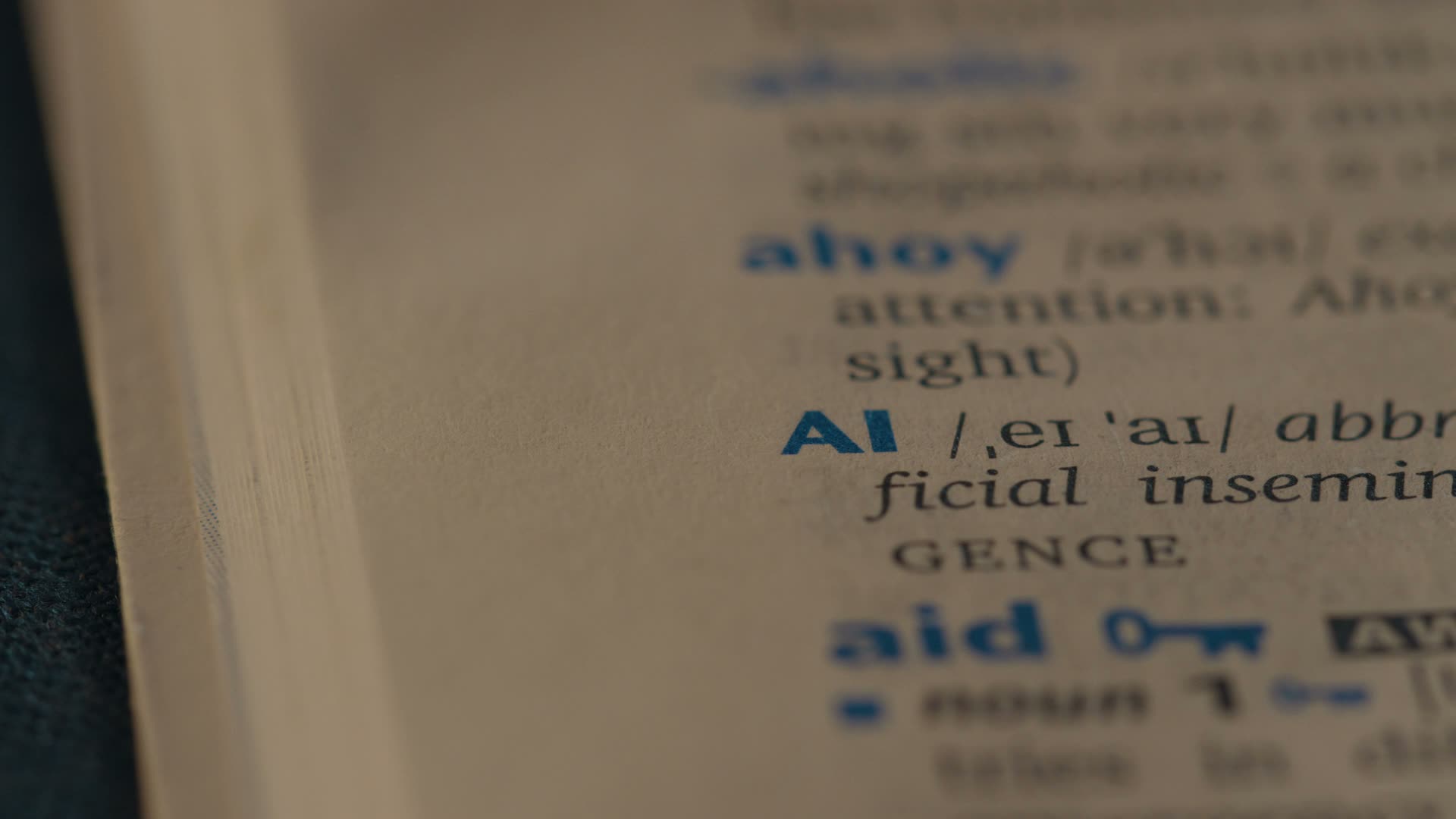 Dictionary definition of AI