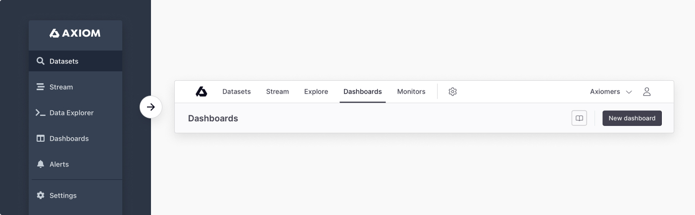 Axiom moves to a revised top layout to pave the way for new features