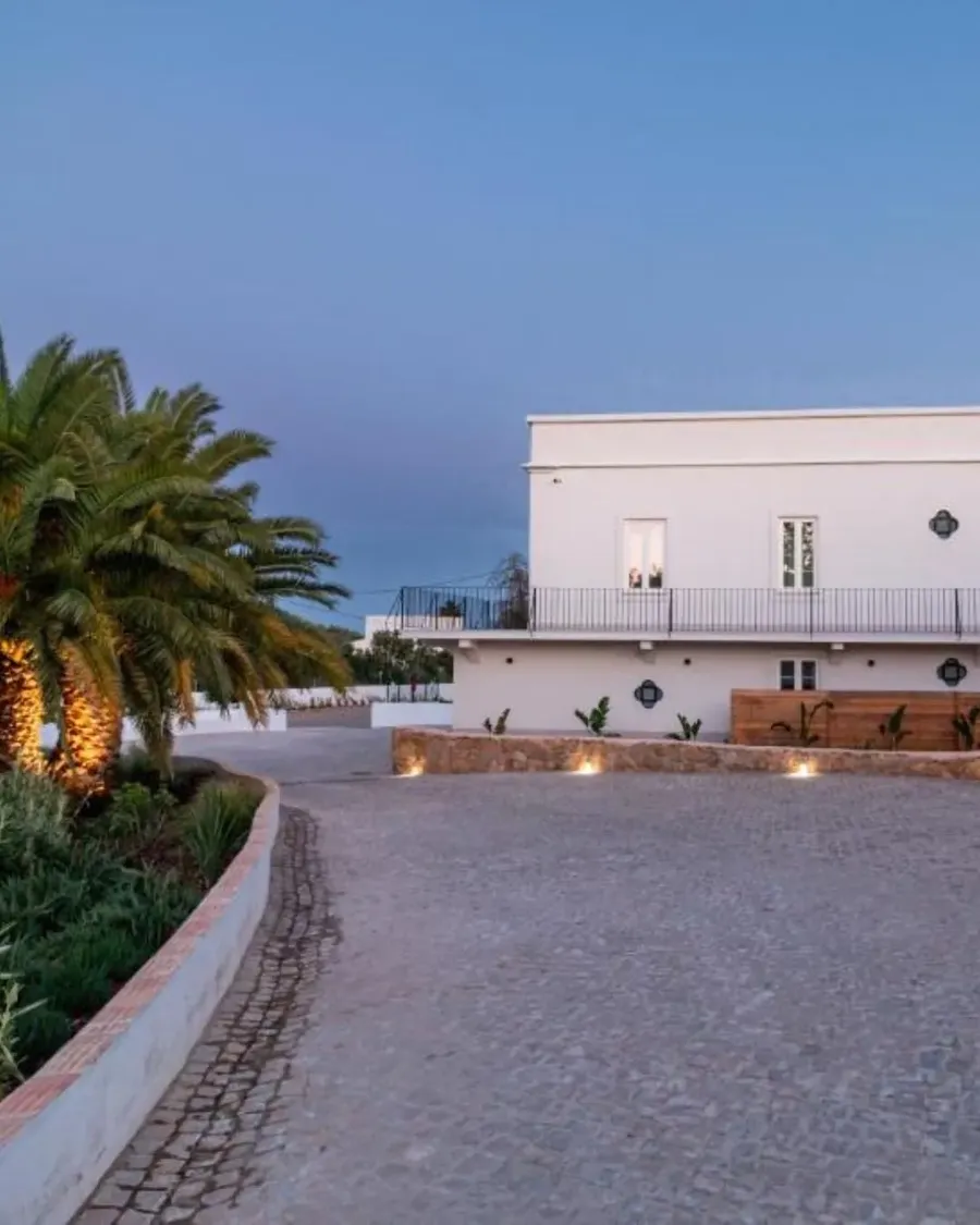 Solar Alvura hotel exterior at dusk, Eastern Algarve