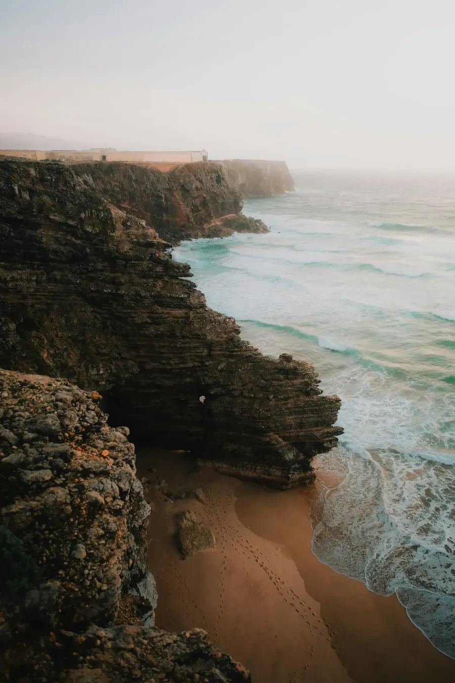 Dramatic Atlantic cliffs on the Algarve coastline