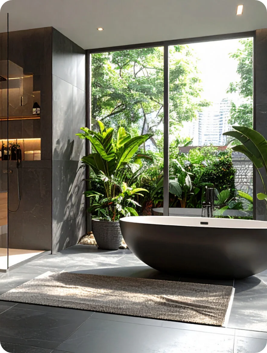 Badezimmer mit Fliesen