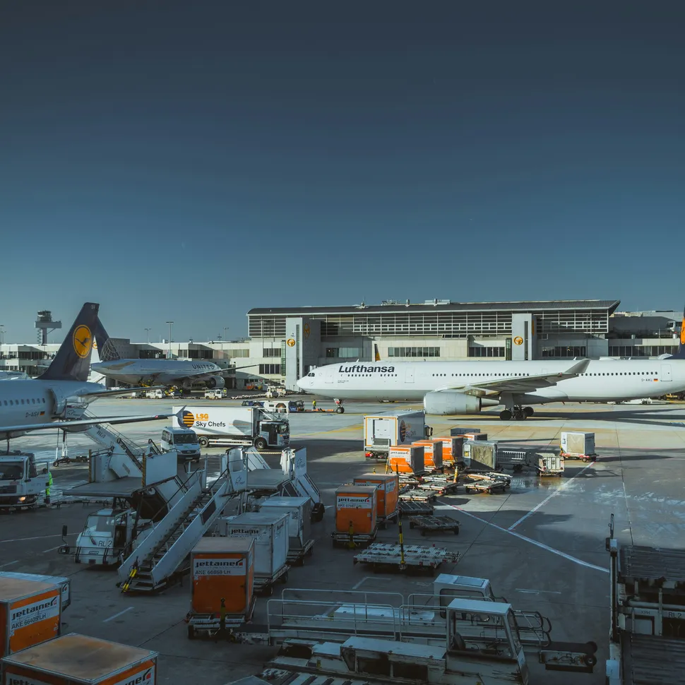 Frankfurt Airport in the landing zone