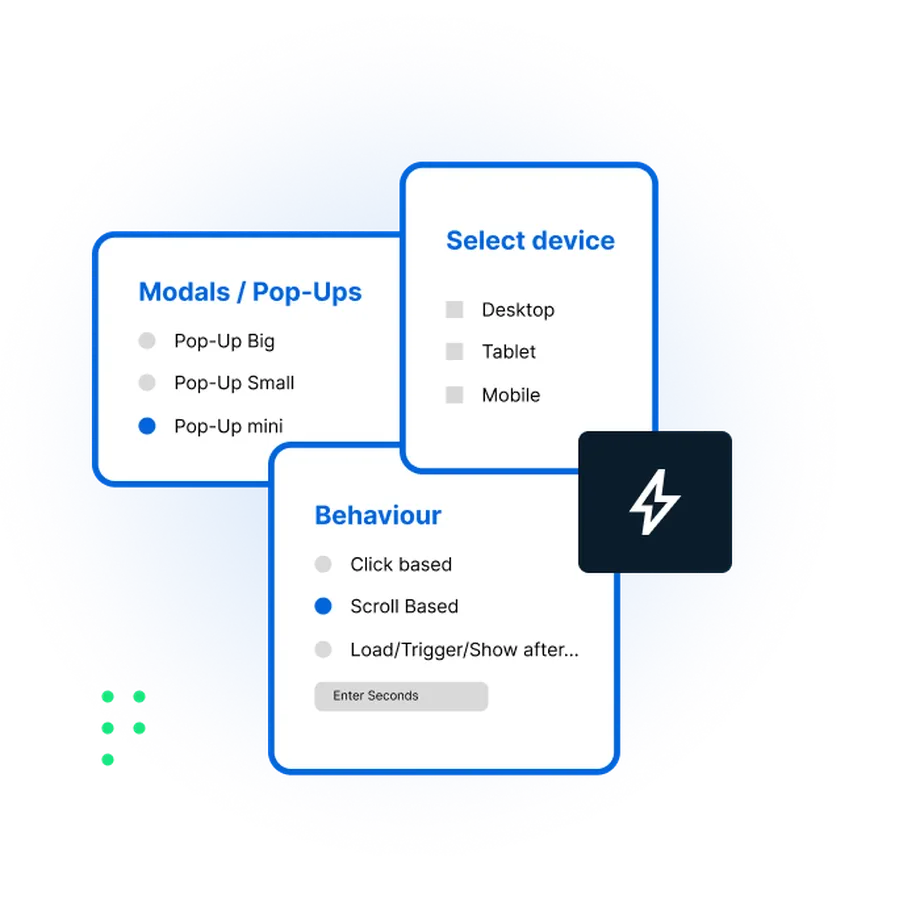 A representation of different kind of triggers you can set up in a survey with InMoment Extension