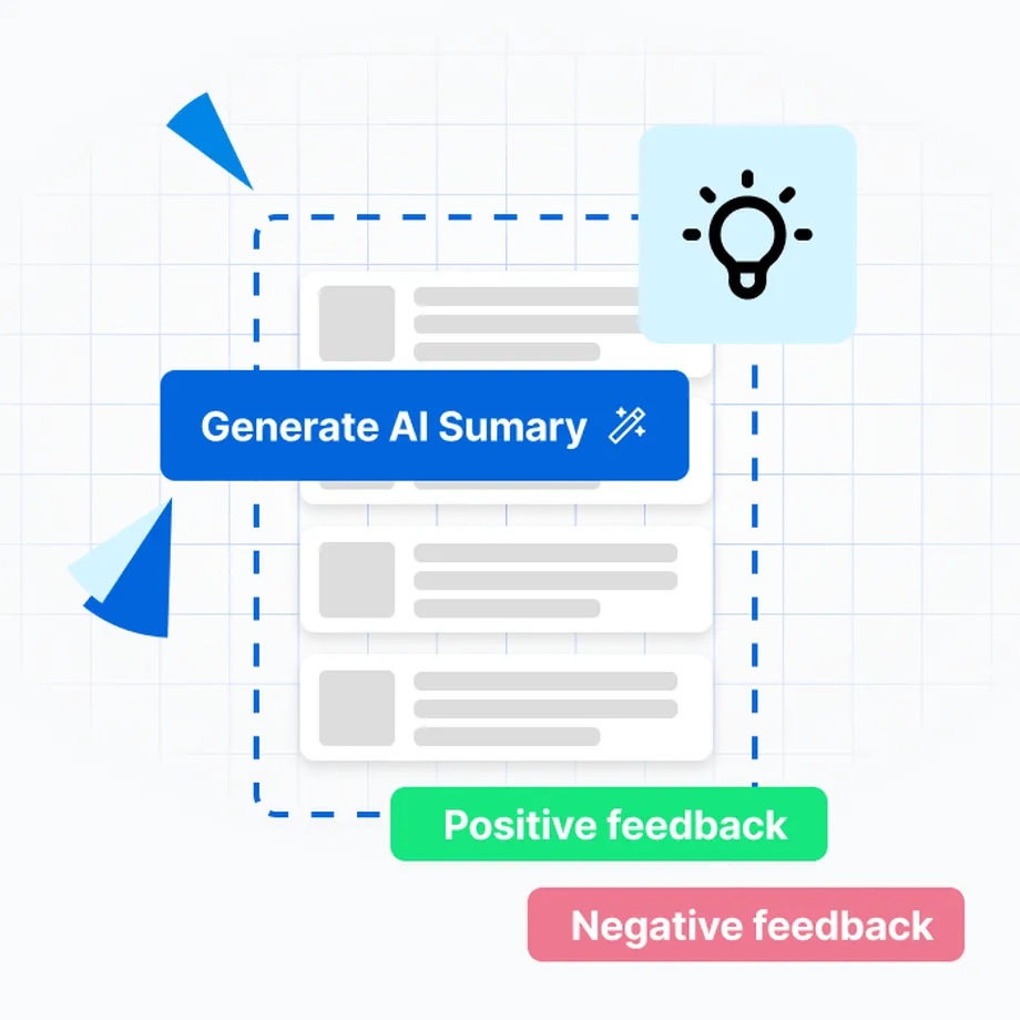 A representatrion of a report with AI features and possibility to generate an AI summary