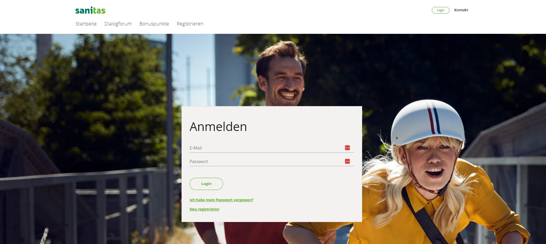 Santitas portal page with Survalyzer Community Extension