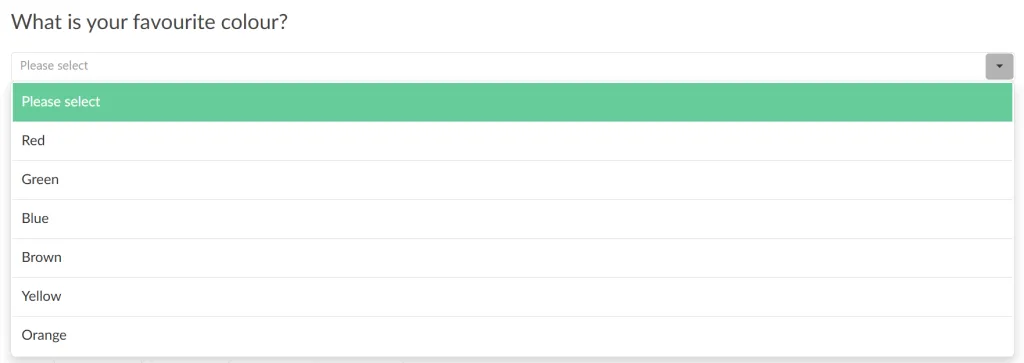 Dropdown questiontype