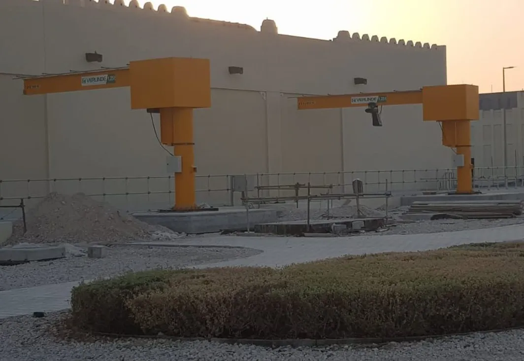 ATS CRANES equips the pumping station of the ISF project in Qatar with VERLINDE jib cranes