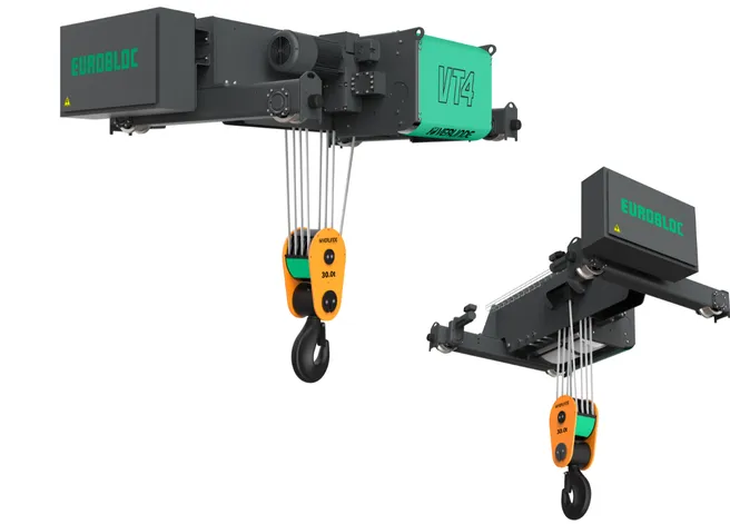 industrial electric wire rope hoist side view reference
