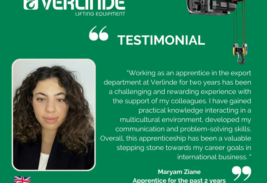 Verlinde has been contributing to the training of young apprentices