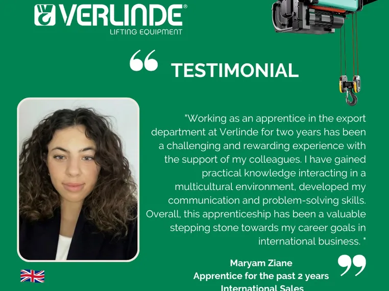 Verlinde has been contributing to the training of young apprentices