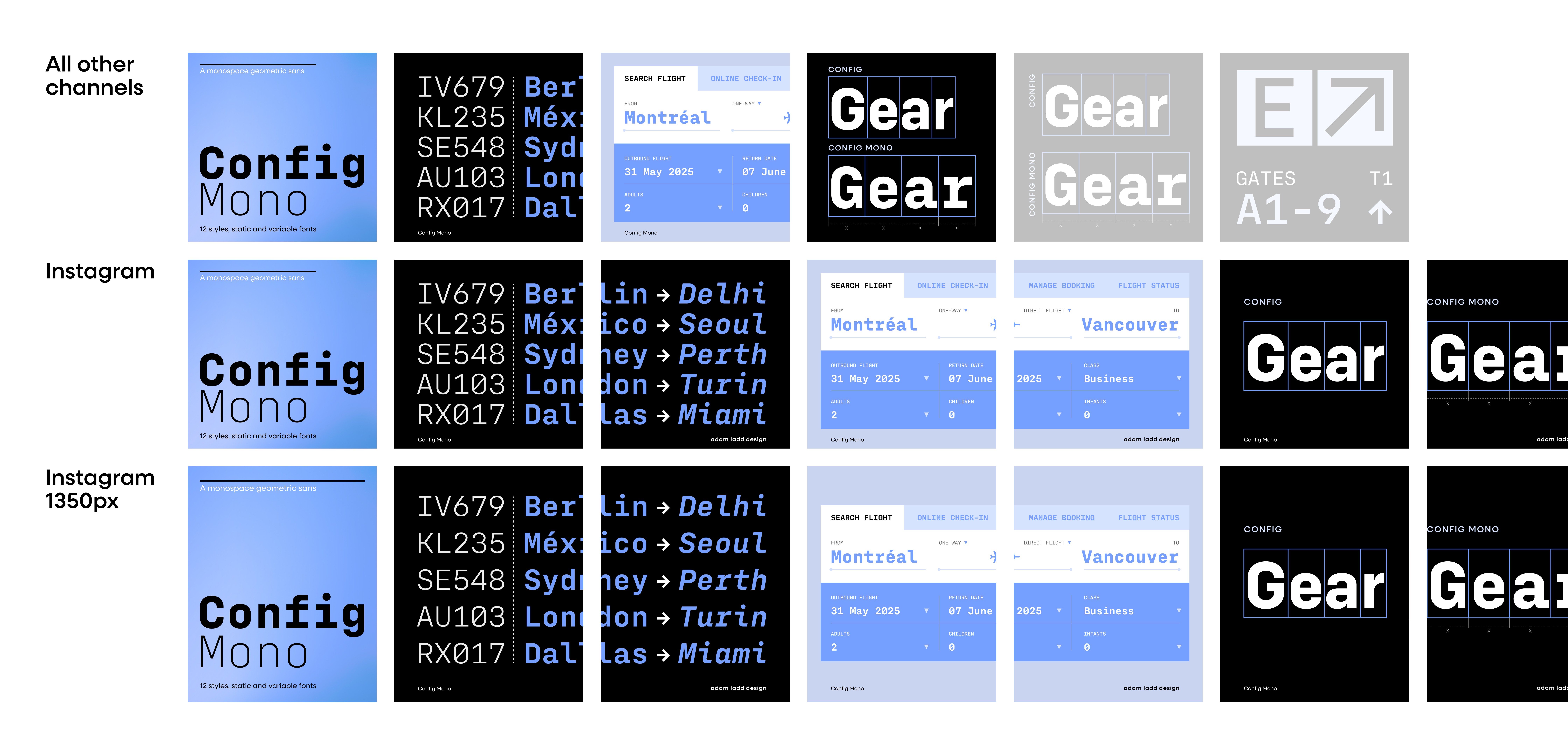 Fonts in use for social media channels