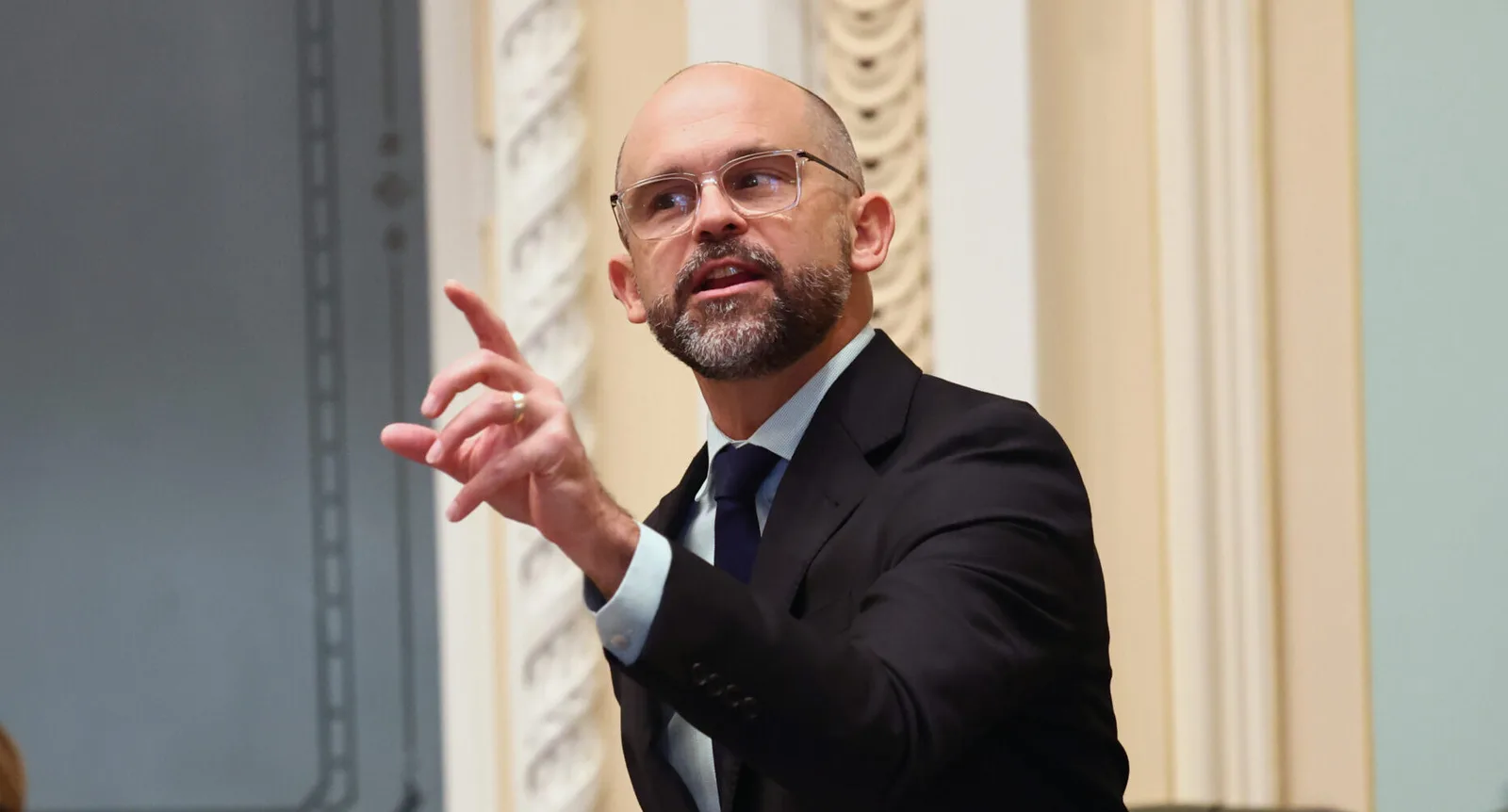 Queensland treasurer David Janetzki during question time at Parliament House in Brisbane.