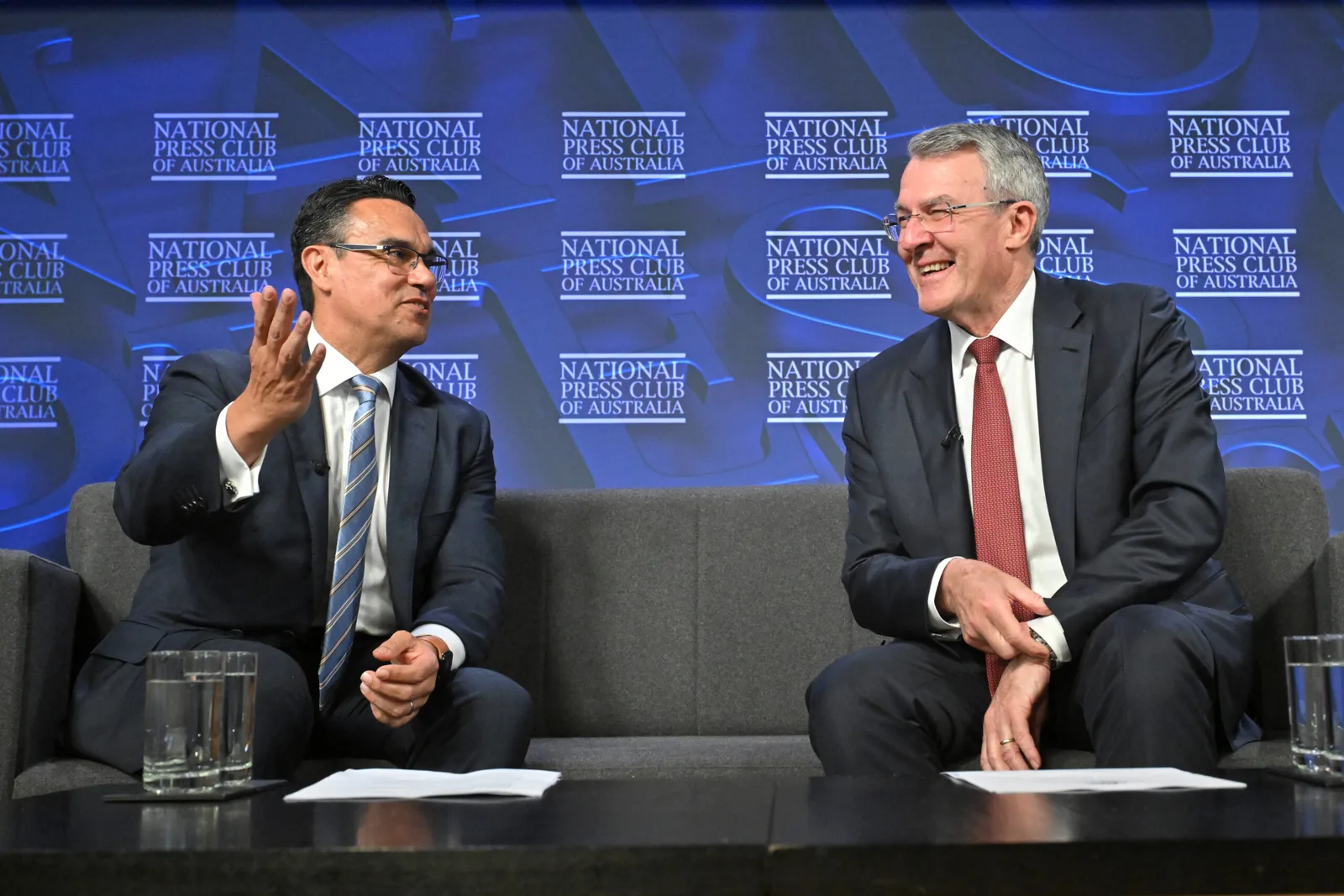 AUSTRAC’s Brendan Thomas and Attorney-General Mark Dreyfus.
