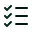 an icon of a list with checkmarks