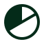 an icon of a pie graph with 1/3 filled out