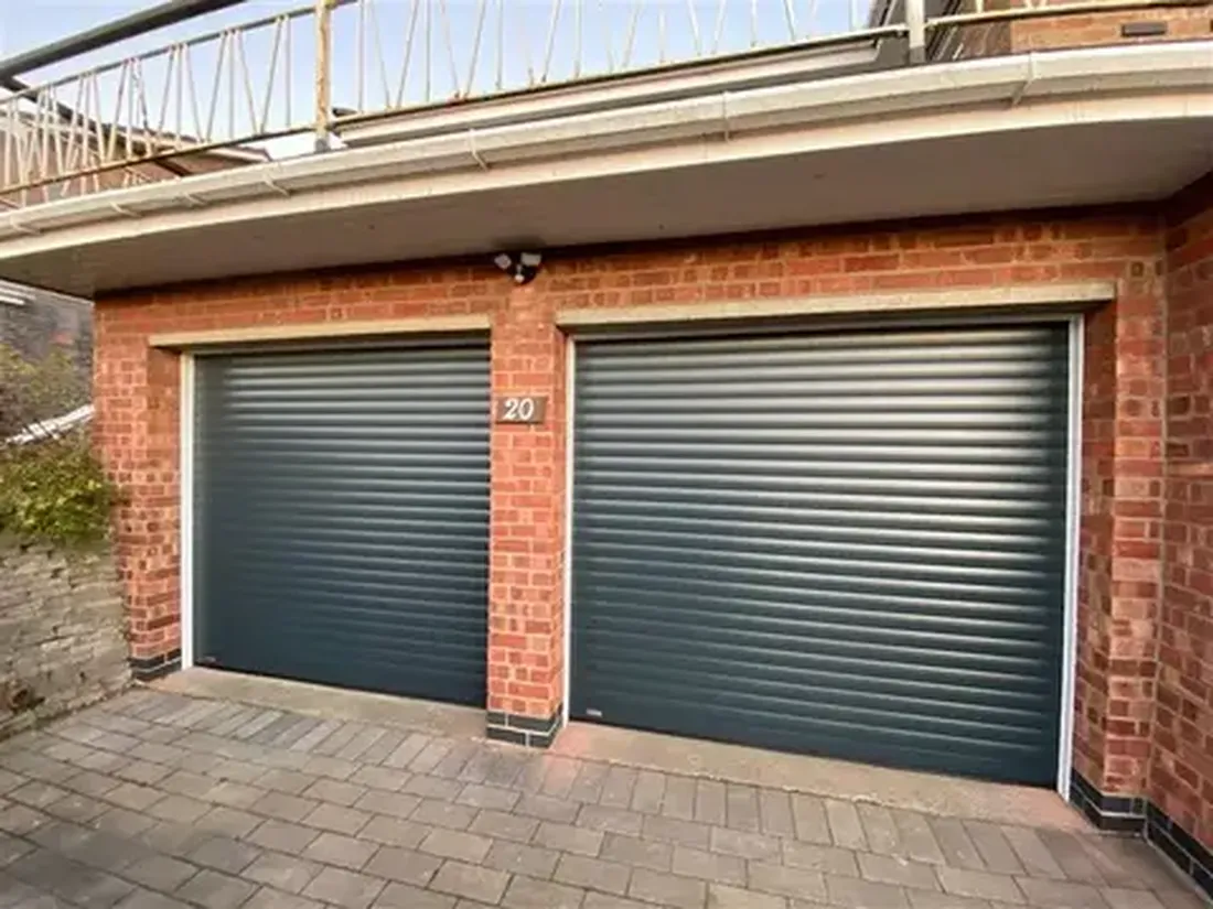 An insulated SWS roller garage door in anthracite grey installed in Grantham