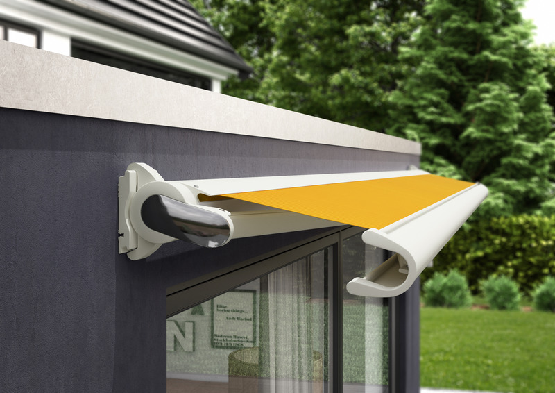 Markilux patio awning extended over an outdoor living space