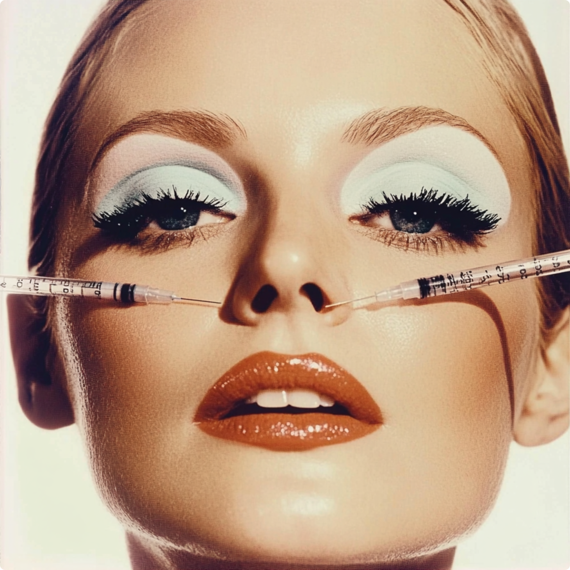 Editorial beauty portrait referencing aesthetic injectable treatments