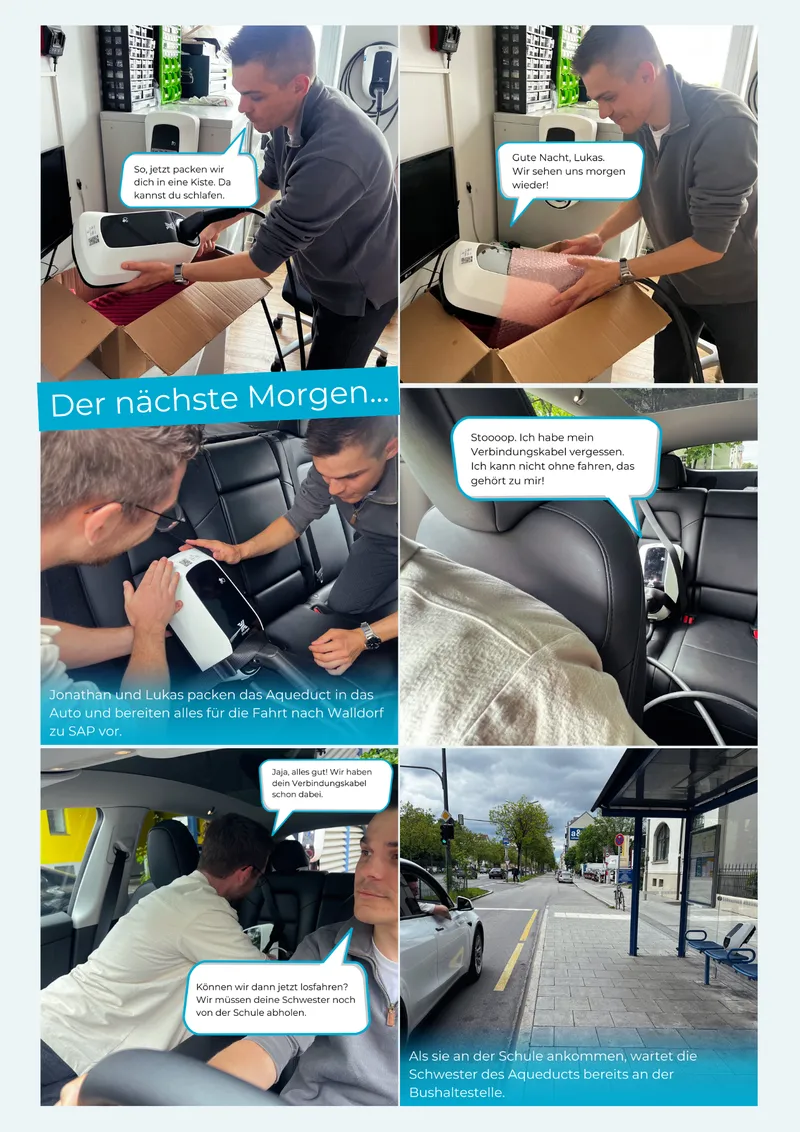 Das Aqueduct wird eingepackt und dann wird zu SAP gefahren