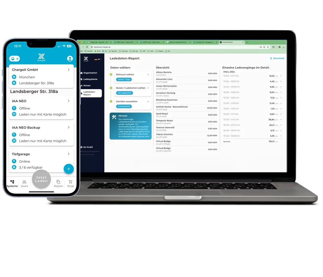 ChargeX Verwaltungs-Dashboard