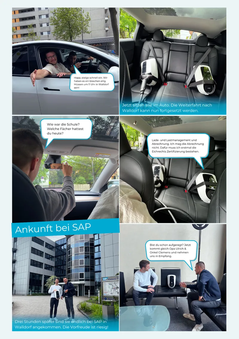 Das ChargeX Team und Aqueduct kommt bei SAP an