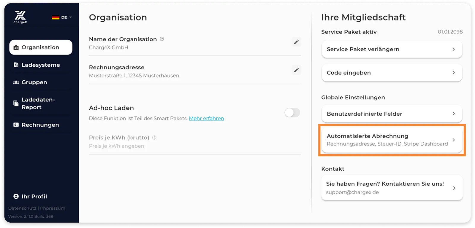 Onboarding mit Stripe
