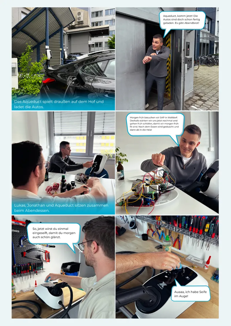 Das ChargeX Team und das Aqueduct bereiten sich auf den Termin mit SAP vor