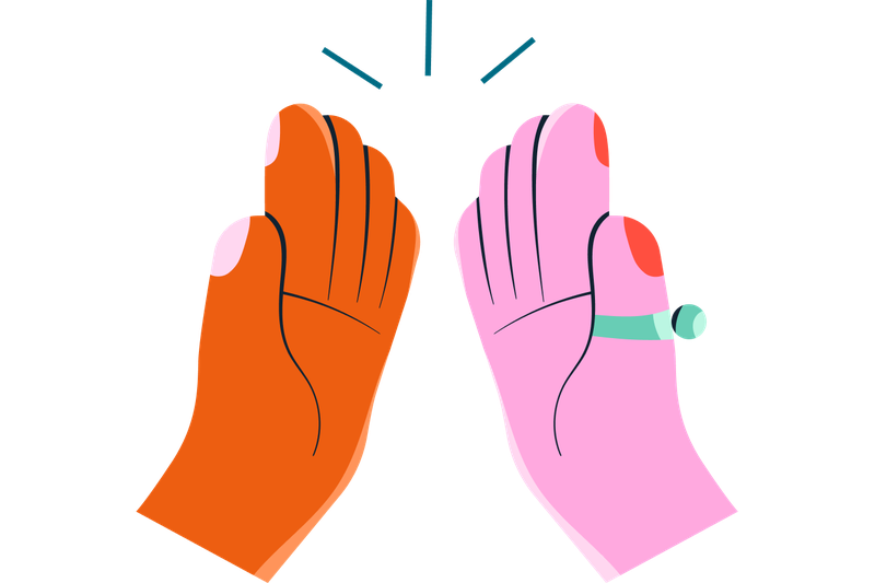 Image of two hands high fiving