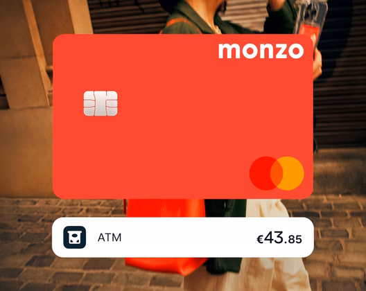 Hot Coral card showing ATM withdrawal notification