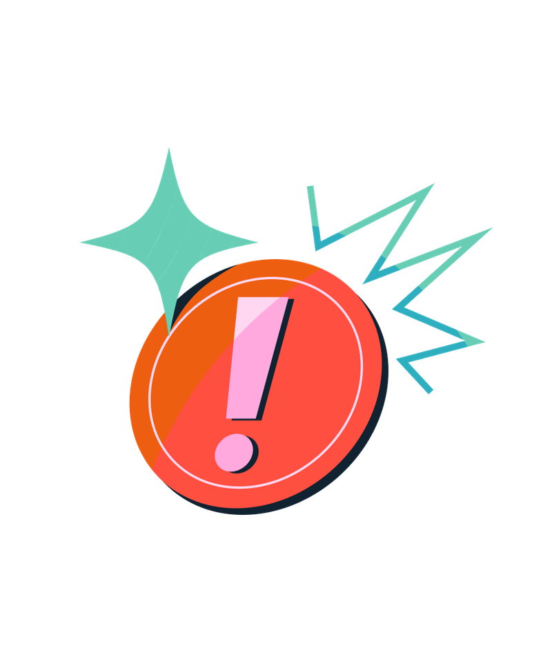 Illustration of an exclamation mark in a red circle