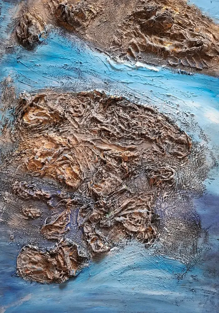 Abstraktes Gemälde „Whispers of the Sea" von Anne Leinen