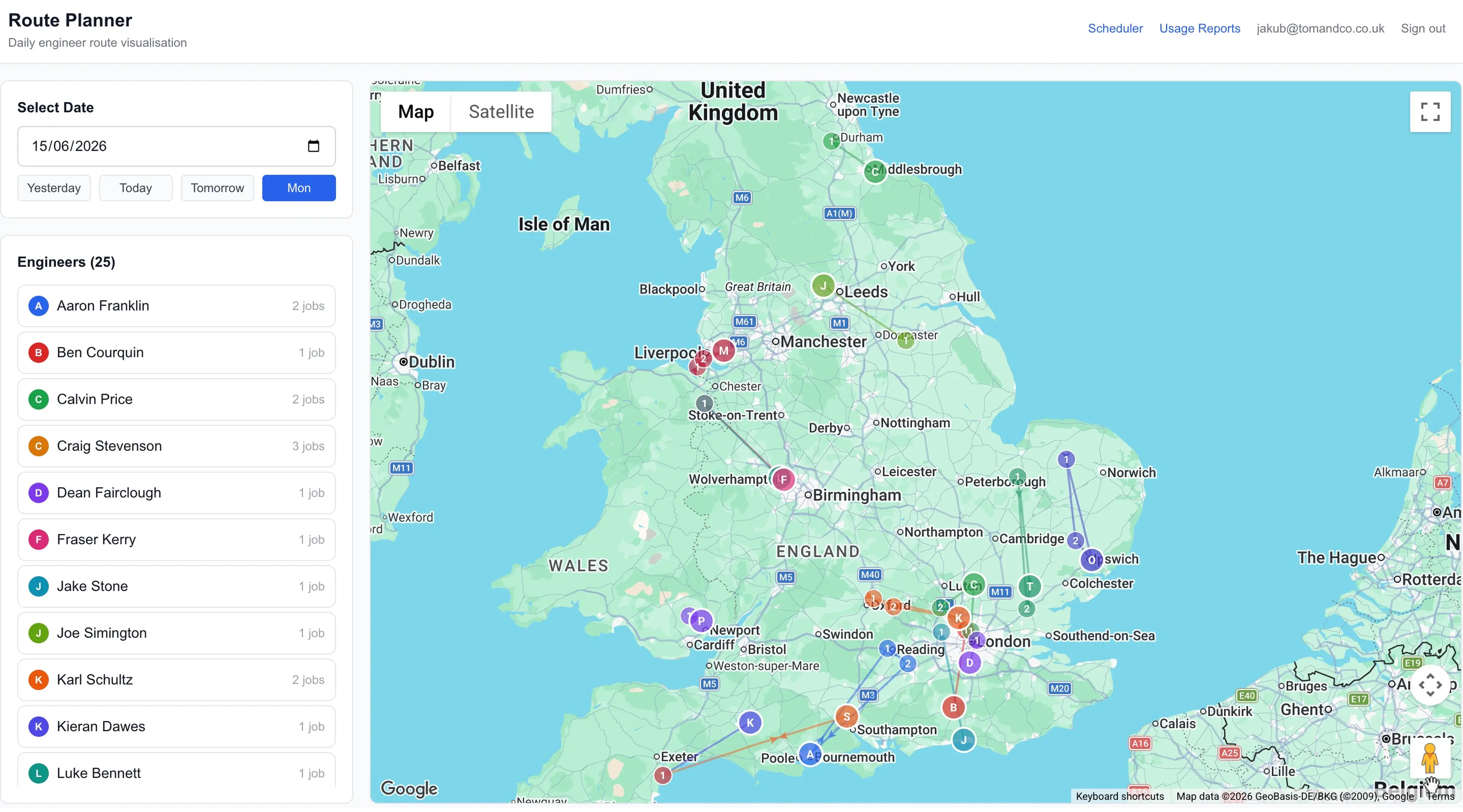Map-Based Dispatcher Dashboard