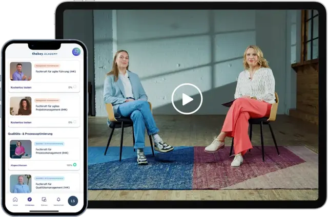 thekey.academy App auf Smartphone und Tablet