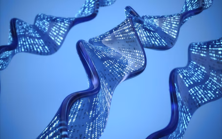 Glowing data structures representing machine learning models and data analytics