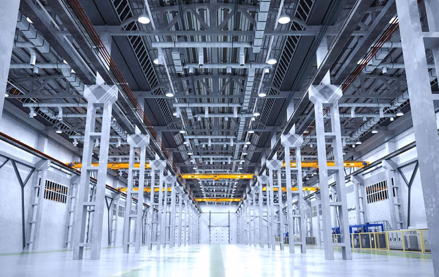 Krananlagen in einer Industriehalle