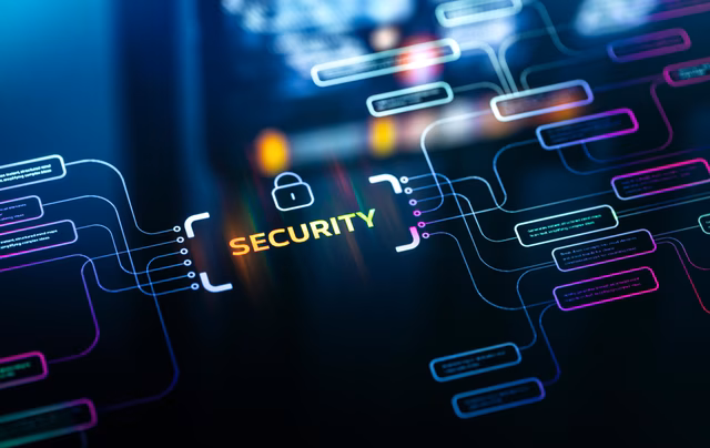 Sicherheitskonzept auf digitalem Bildschirm Präsentation von Innovationen in der Cybersicherheit
