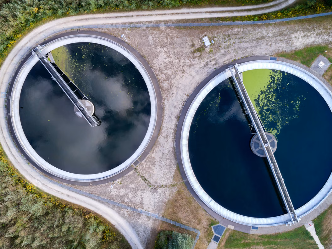 Luftbild der Kläranlage