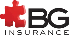 BG Insurance logo with a red puzzle piece icon beside bold black “BG” and “INSURANCE” text underneath.