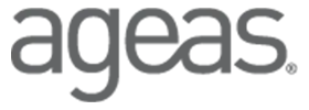 Ageas logo in gray text with a registered trademark symbol