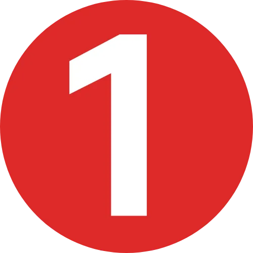 1 in red circle